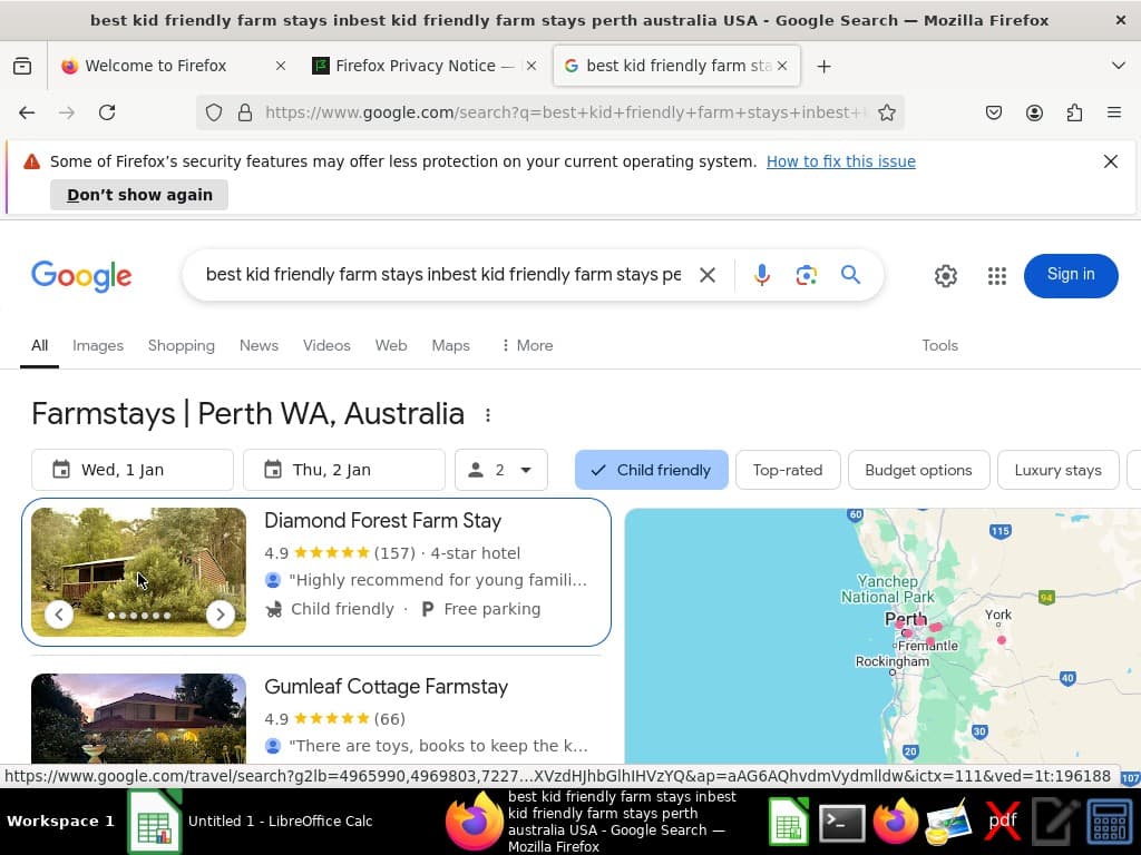 For the first attempt, it inserted the search term in the middle of the existing one, instead of replacing it. Not replacing the correct word(s) seems to be a common issue with Claude's computer use.