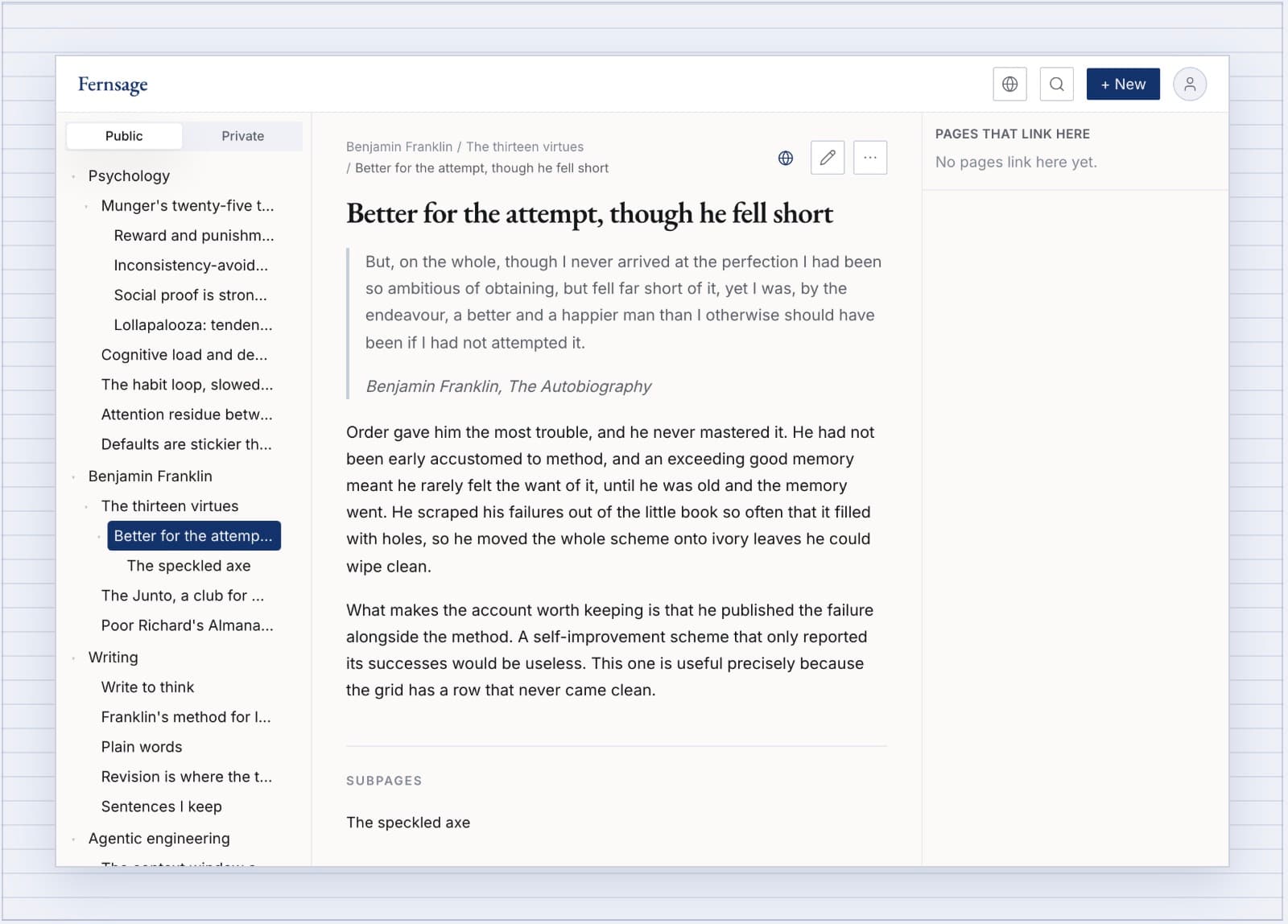 Fernsage app page