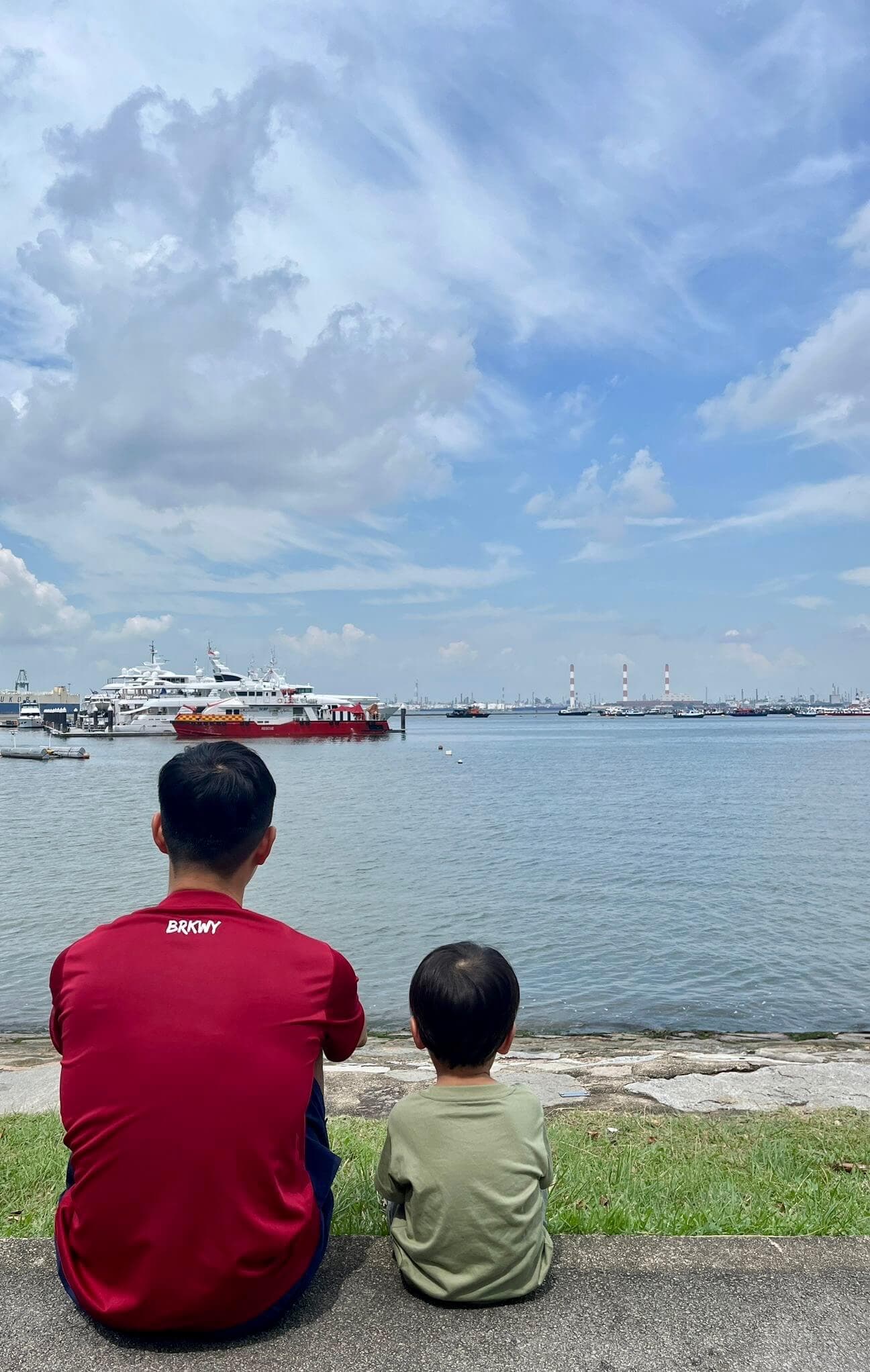 With my son